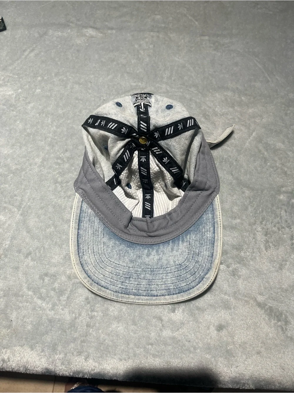 adidas  Light Wash Denim Baseball Cap with Trefoil